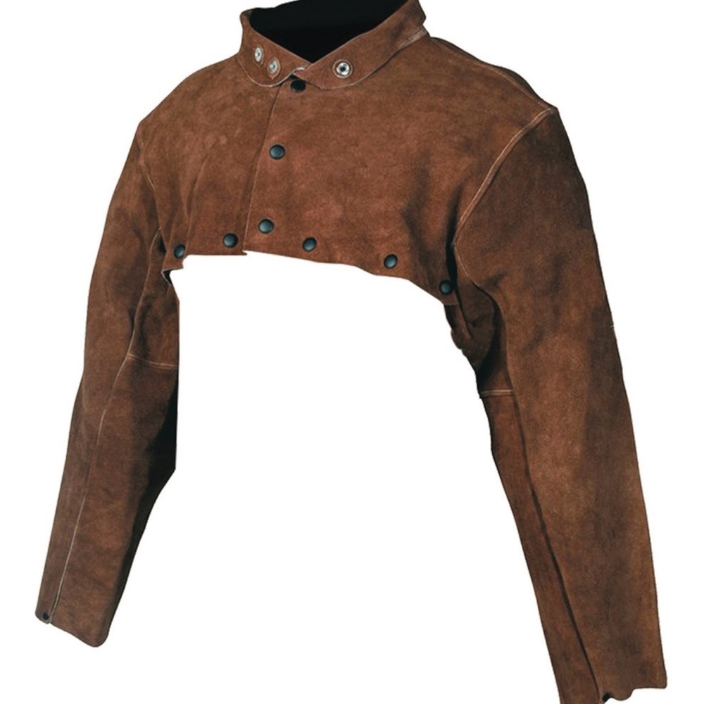 VEVOR Men / Women Leather XL Welding Cape Sleeve, Heavy Duty Flame Resistant